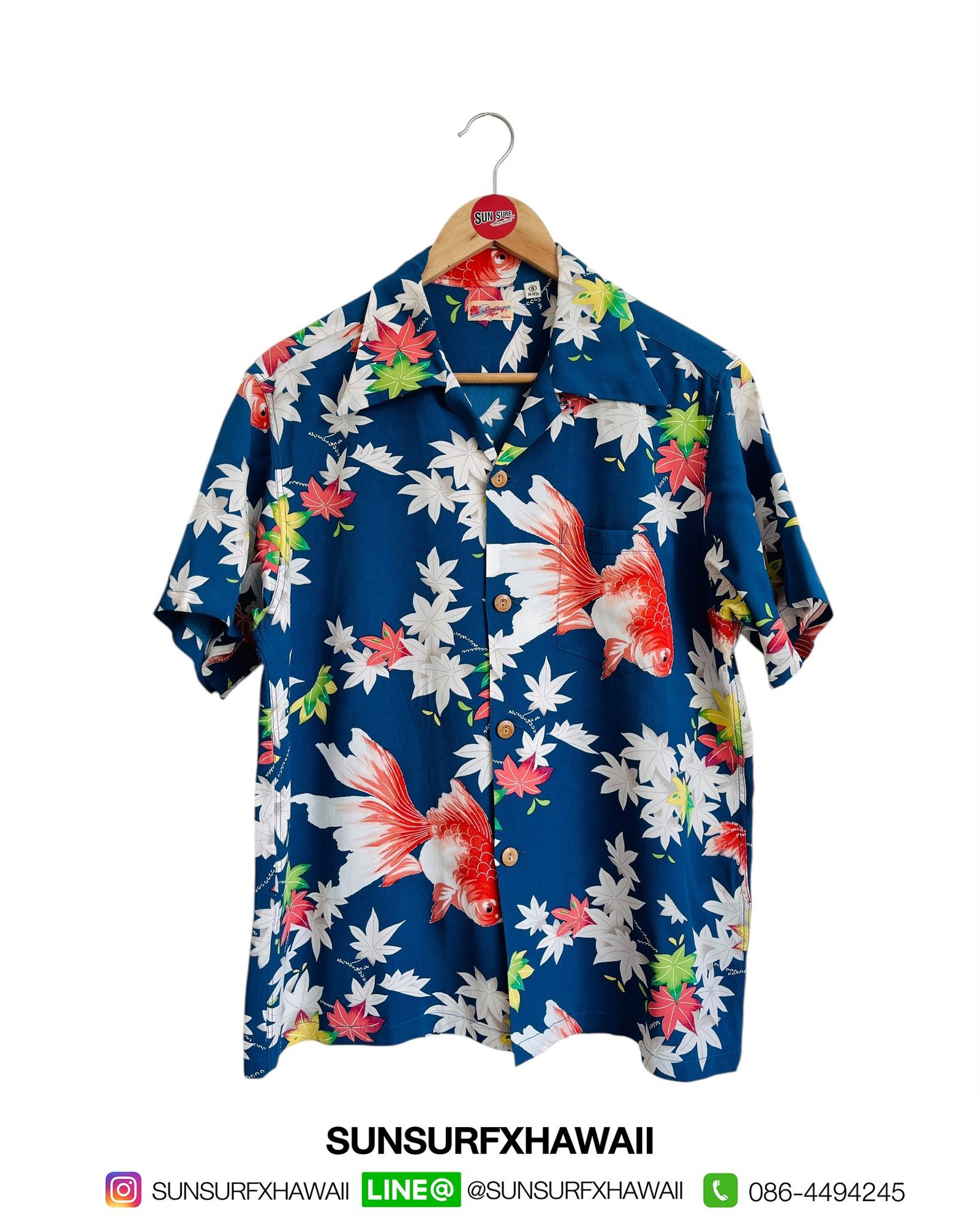 SUN SURF X HINOYA HAWAIIAN SHIRT "JAPANESE MAPLE AND FANTAIL"