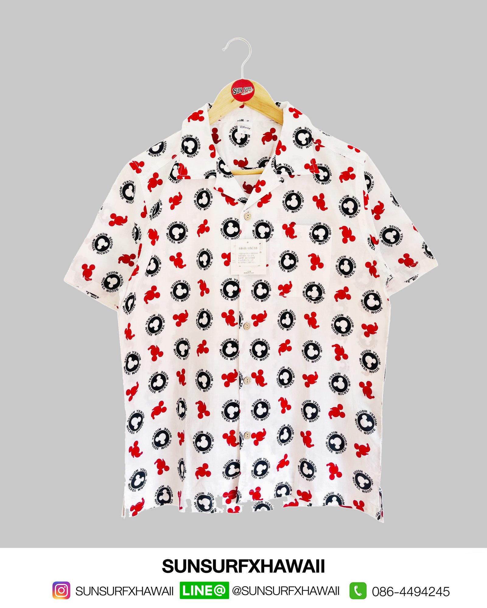 DISNEY HAWAIIAN SHIRT " MICKEY MOUSE"