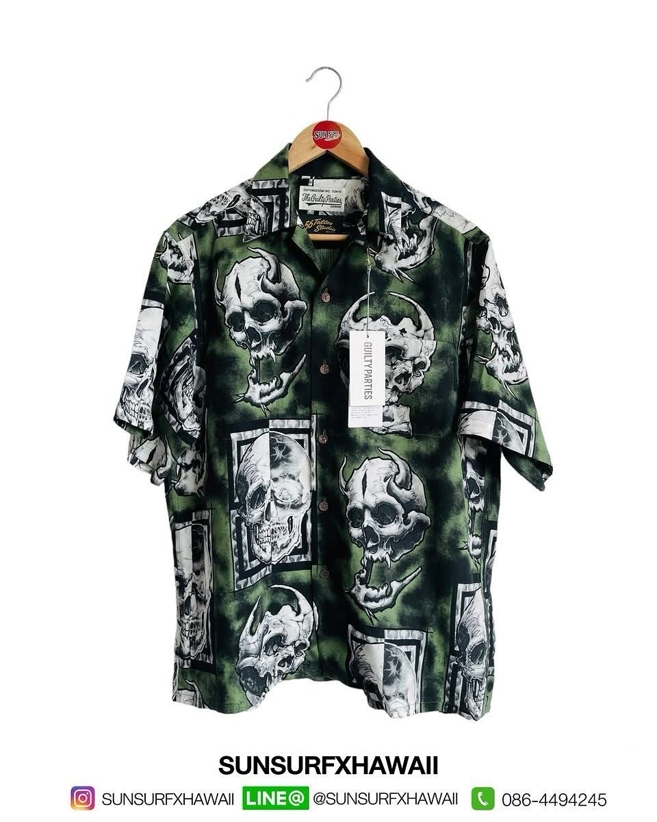 WACKO MARIA 56TATTOO HAWAIIAN SHIRT “Oni Skull”