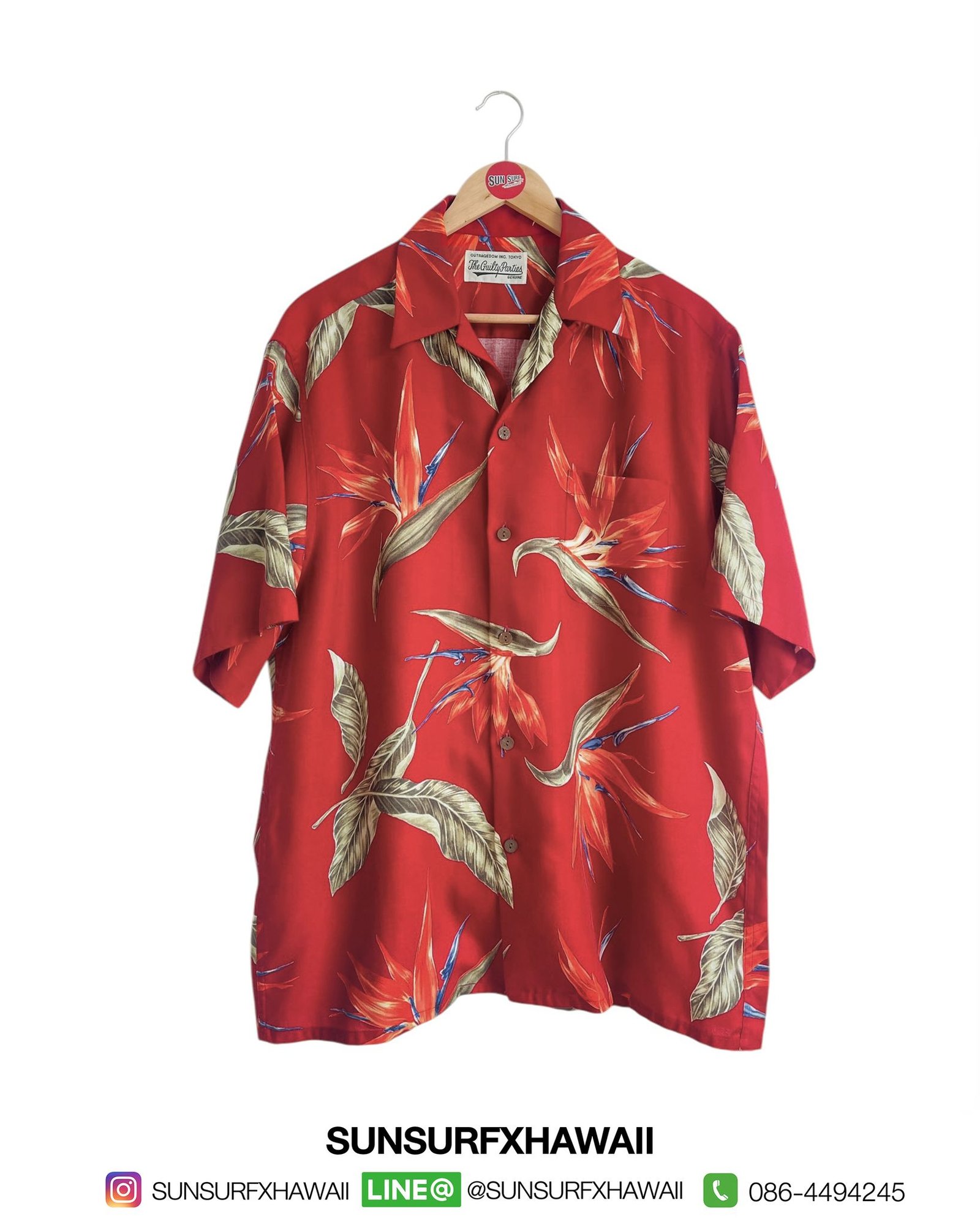 WACKO MARIA HAWAIIN SHIRT "Bird of paradise"