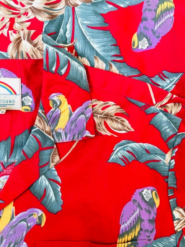 PARADISE FOUND Magnum PI Red " Jungle Bird Print Shirt " - Image 5