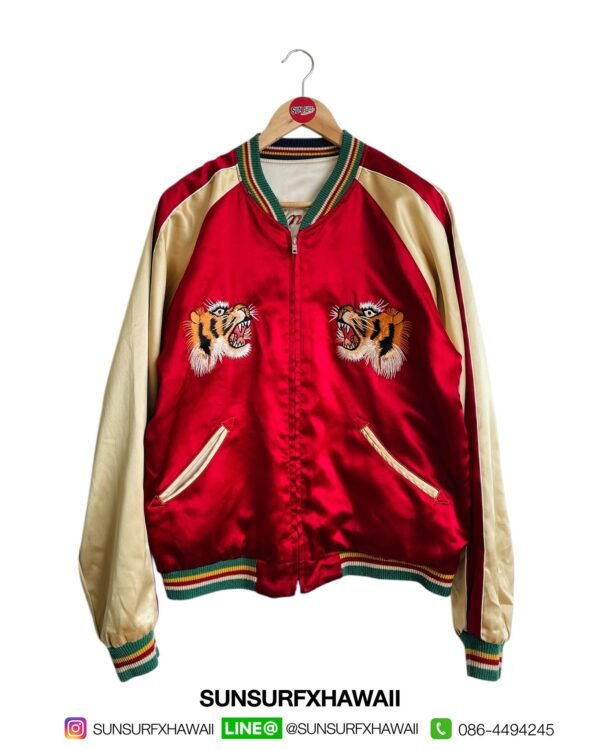 TAILOR TOYO ACETATE SOUVENIR JACKET - TIGER HEAD × JAPAN MAP -