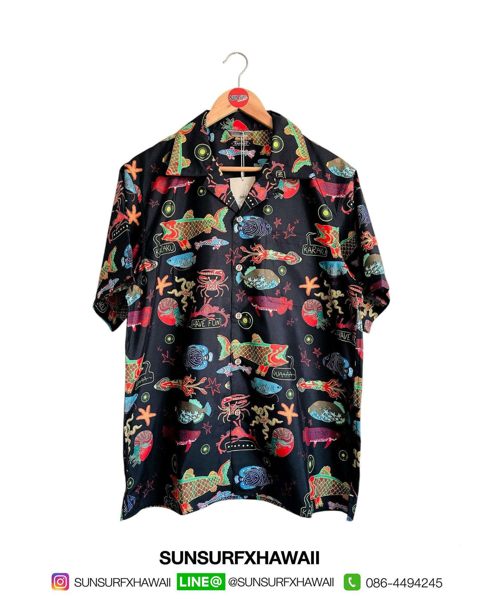 KARAKU HAWAIIAN SHIRT "Deep Sea Neon Show"