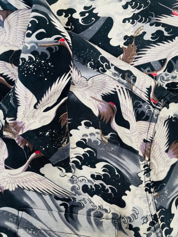 JAPANESE CLASIC SCRIPT HAWAIIAN SHIRT "CRANE" - Image 5
