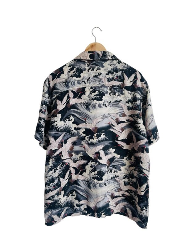 JAPANESE CLASIC SCRIPT HAWAIIAN SHIRT "CRANE" - Image 3