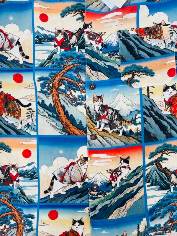 KARAKU HAWAIIAN SHIRT “KARAKU Climbing Cat Scroll” - Image 6