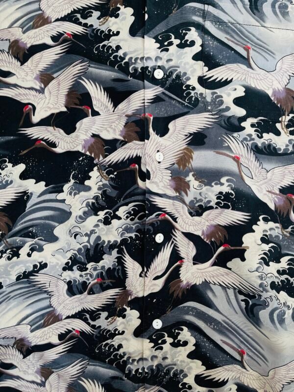 JAPANESE CLASIC SCRIPT HAWAIIAN SHIRT "CRANE" - Image 6