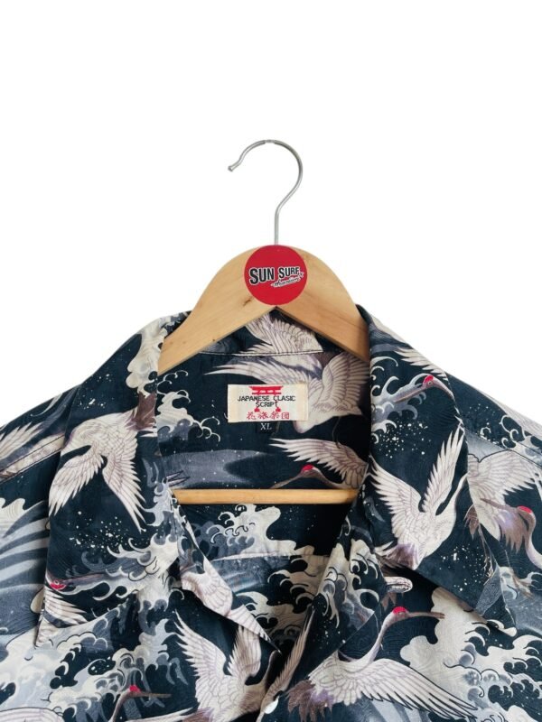 JAPANESE CLASIC SCRIPT HAWAIIAN SHIRT "CRANE" - Image 2