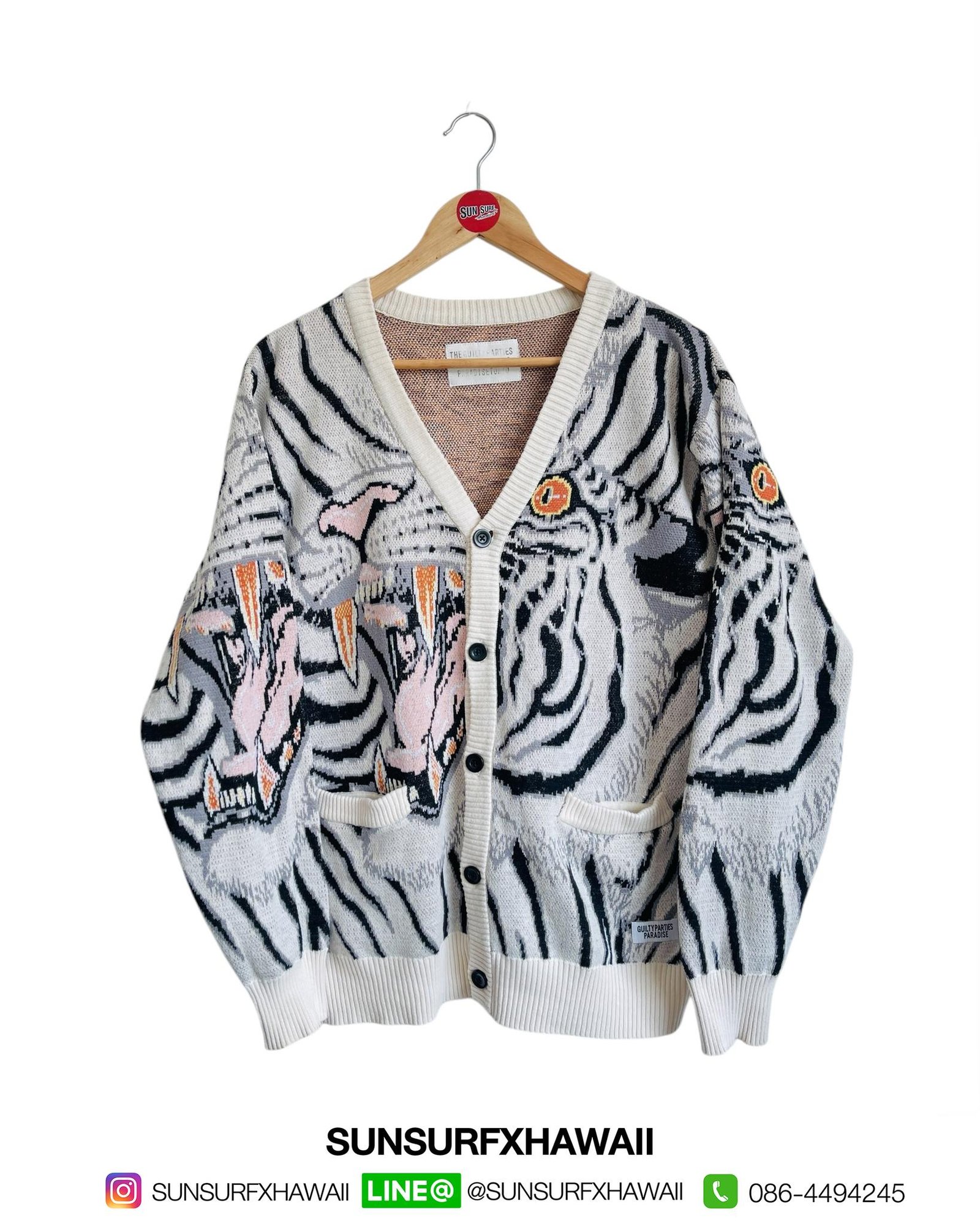 WACKO MARIA x TIM LEHI "JACQUARD CARDIGAN"