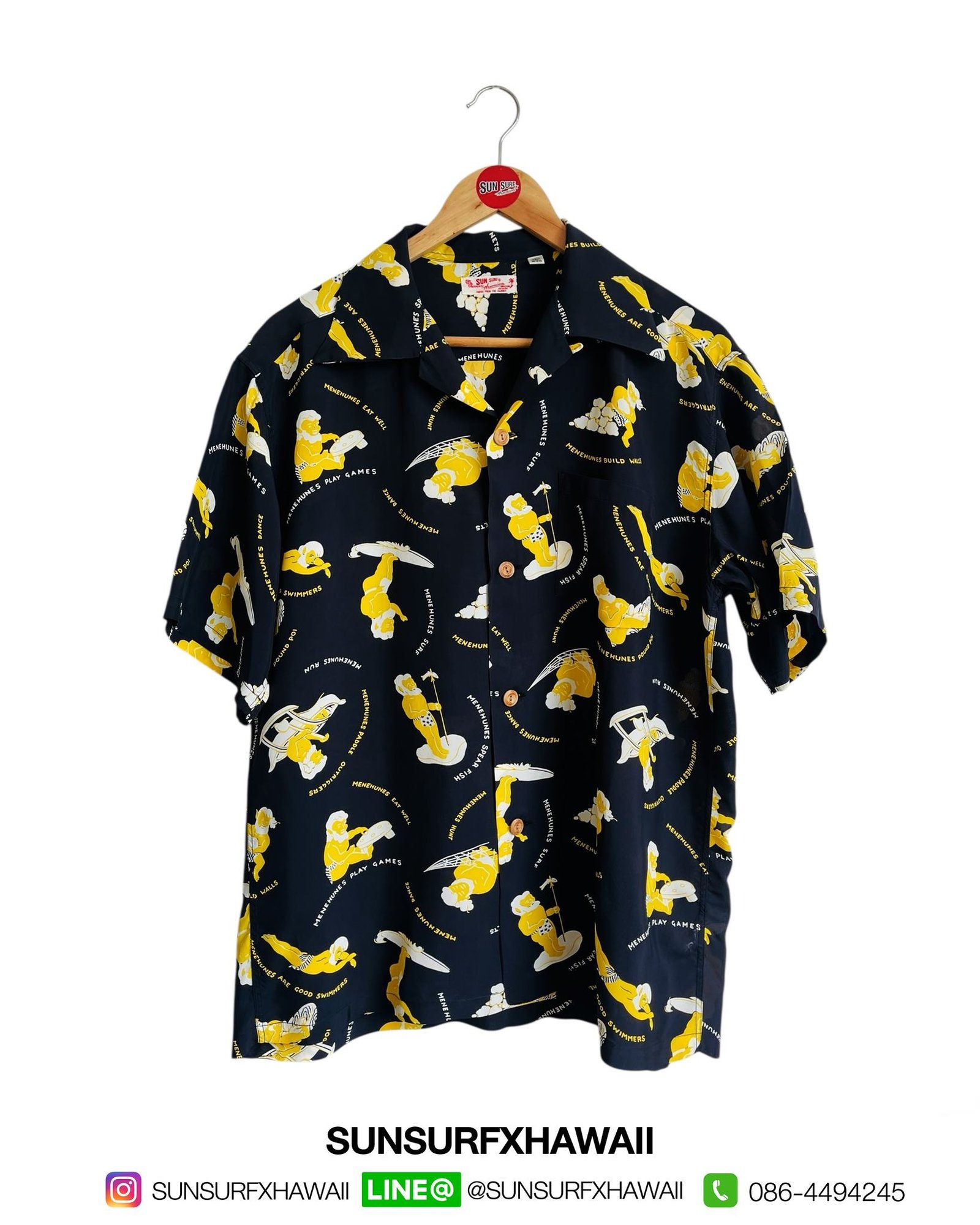 SUN SURF HAWAIIAN SHIRT "MENEHUNES"