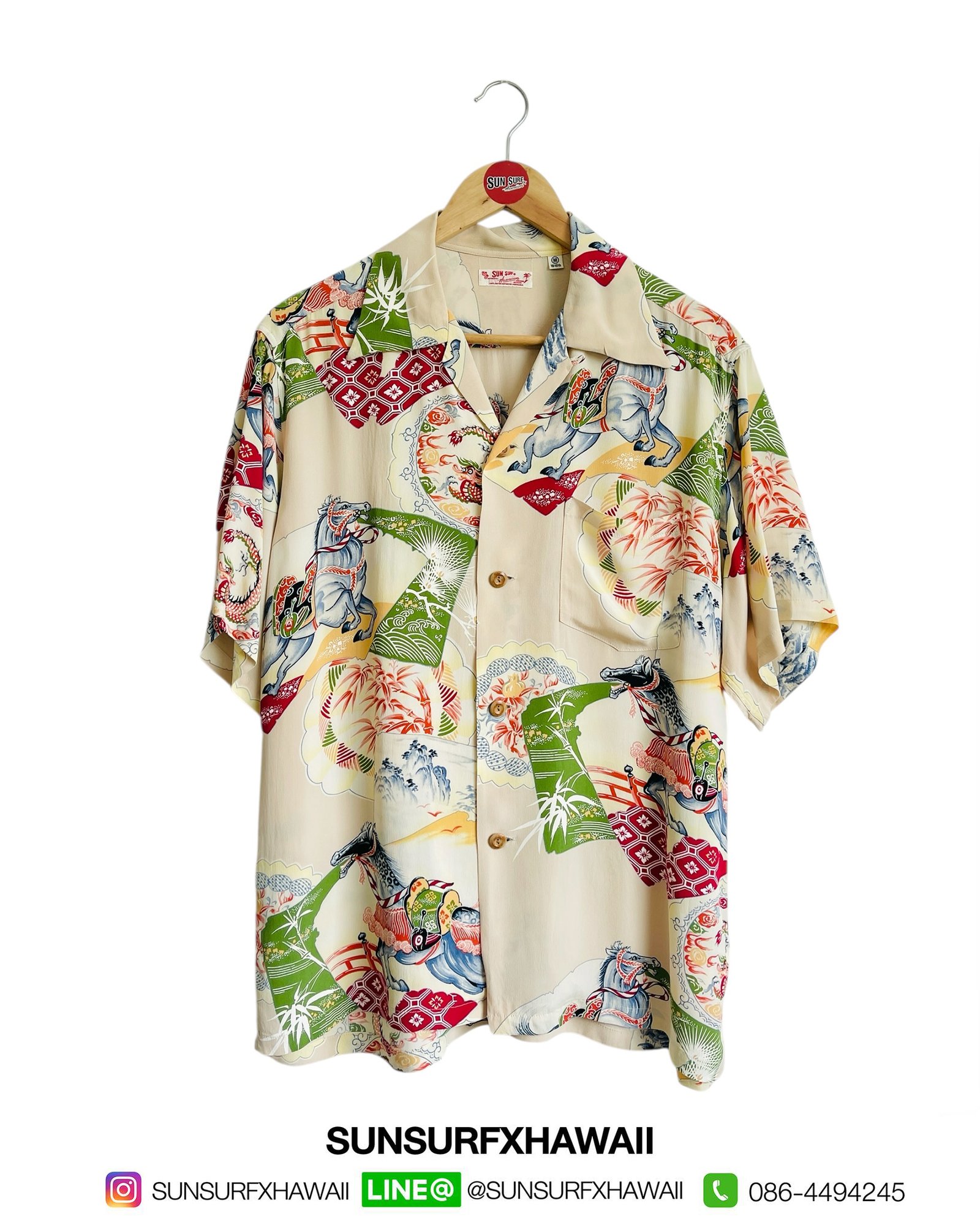 SUN SURF HAWAIIAN SHIRT "CAVALRY BATTLE"
