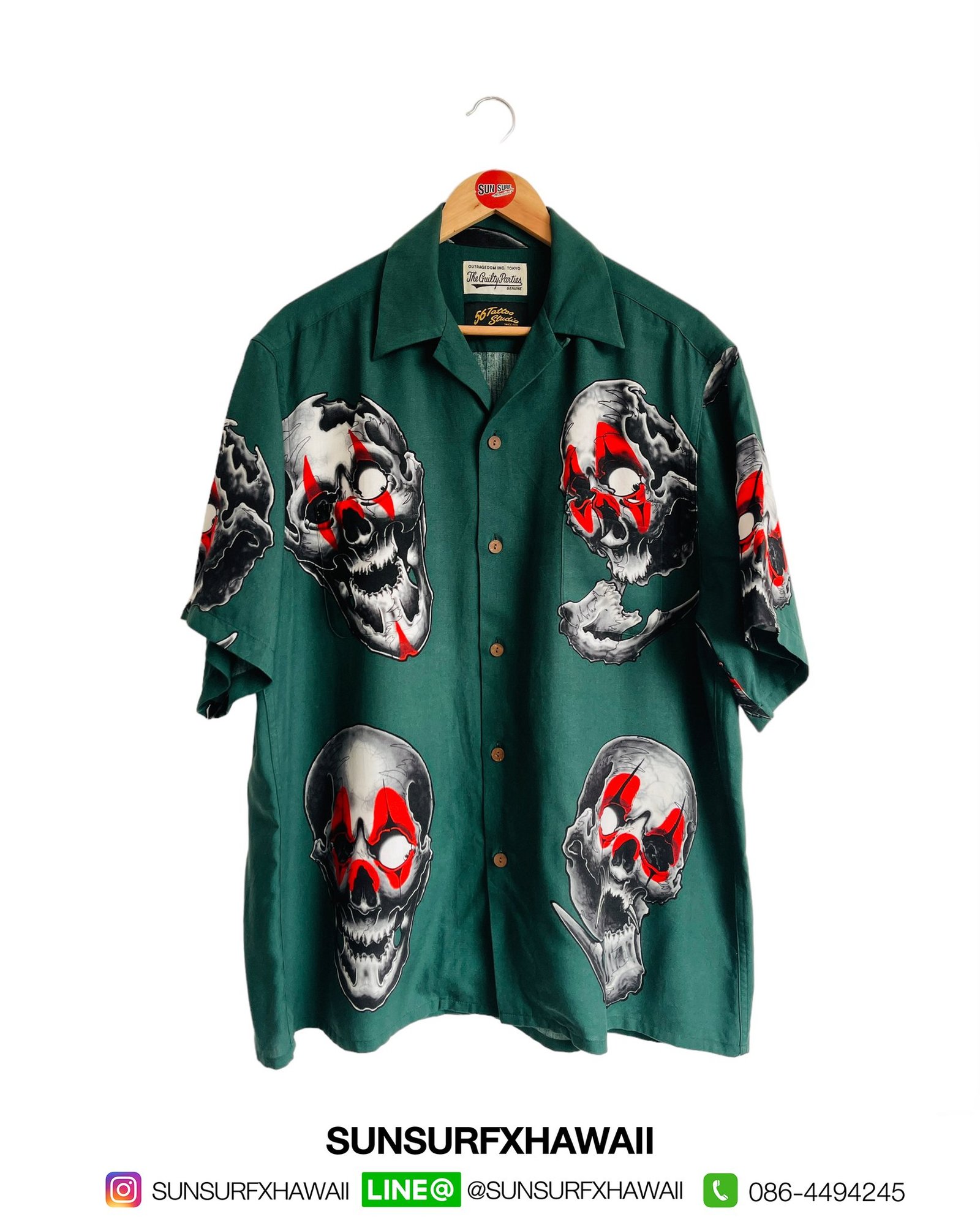 WACKO MARIA HAWAIIAN SHIRT "Oni Skull"