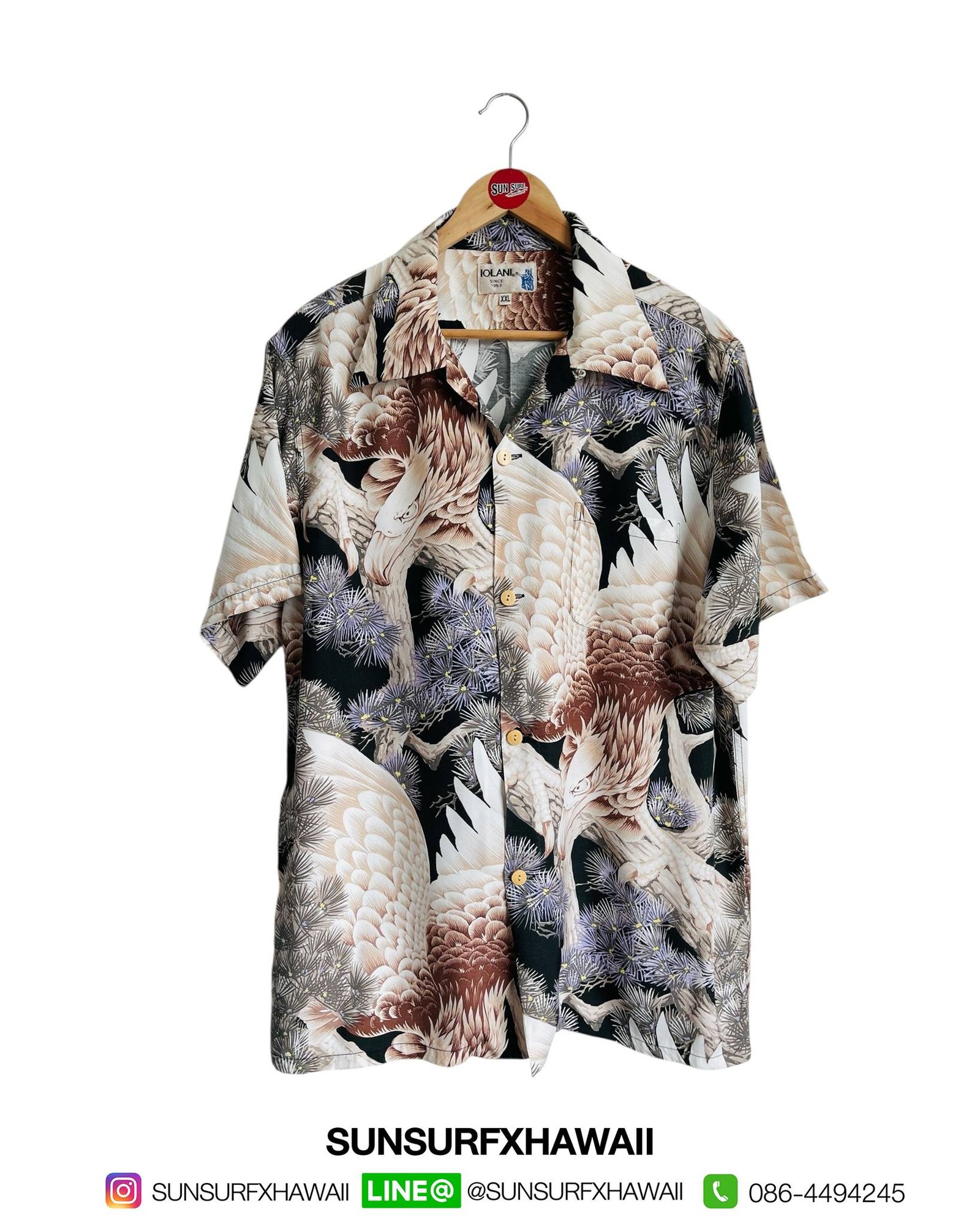 IOLANI HAWAIIAN SHIRT " BIG EAGLE "