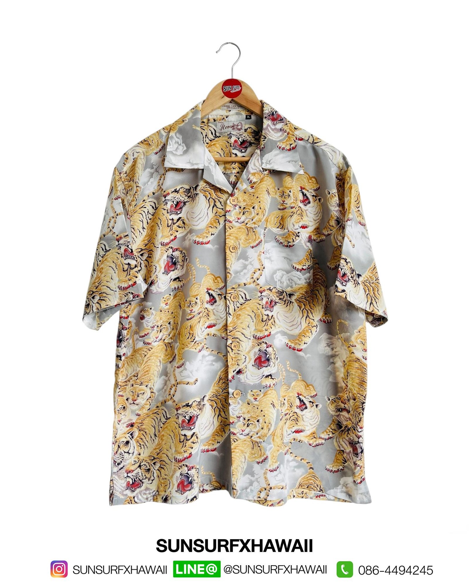 STEVENSON HAWAIIN SHIRT 'ONE HUNDRED TIGERS'