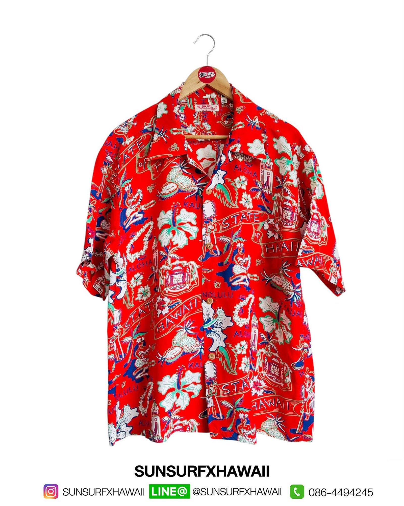 SUN SURF HAWAIIAN SHIRT "STATE OF HAWAII"