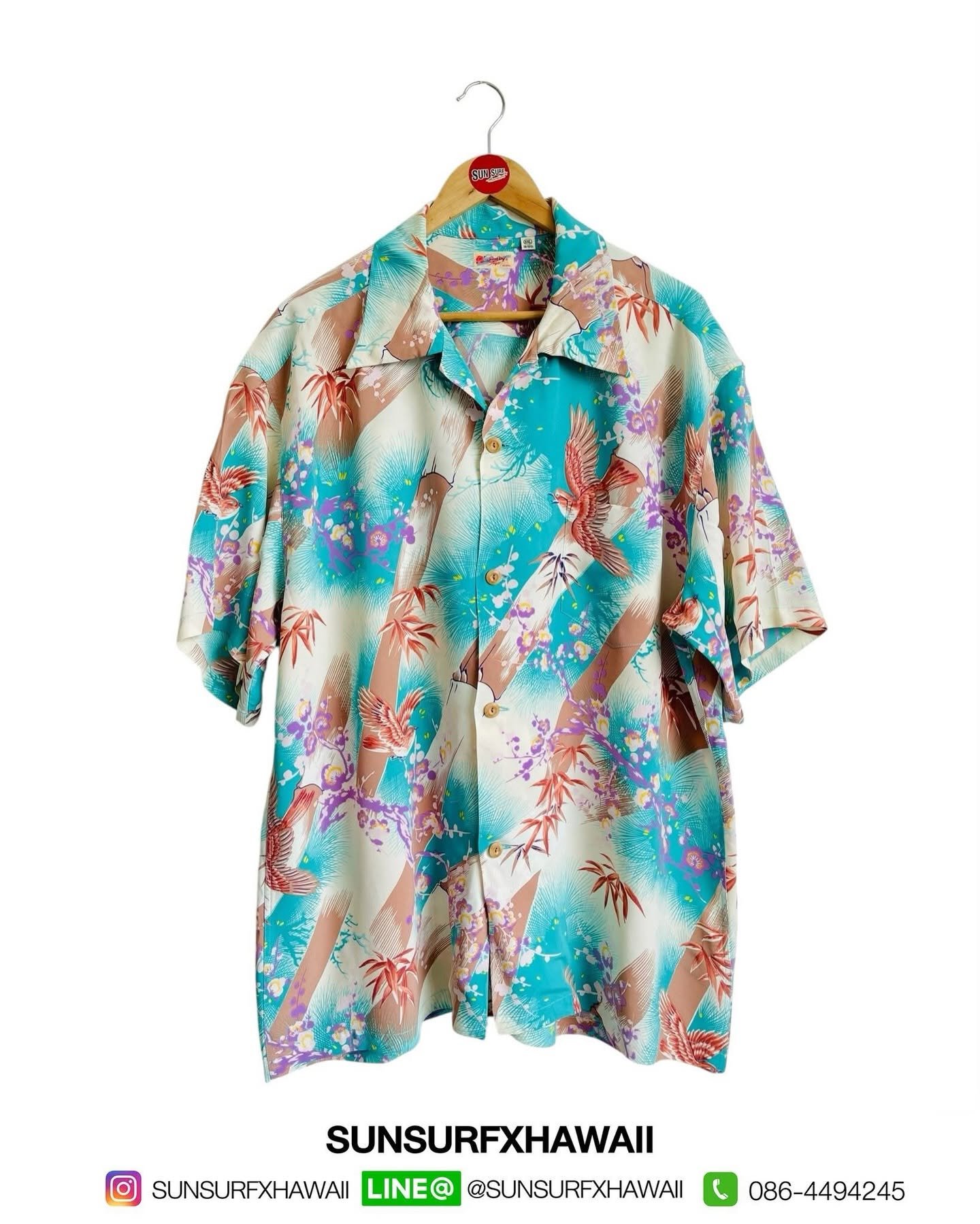 SUN SURF HAWAIIAN SHIRT "SPARROW FLY AROUND"